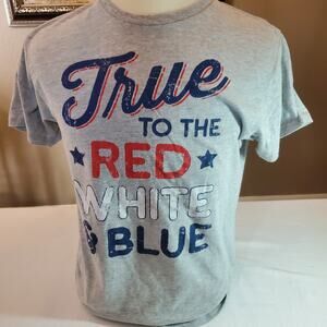 Patriotic Boy's Shirt | Crew L (42-44) Gray